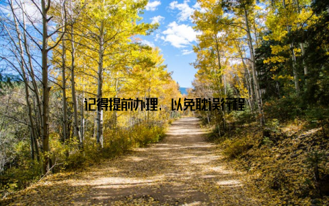 记得提前办理, 以免耽误行程