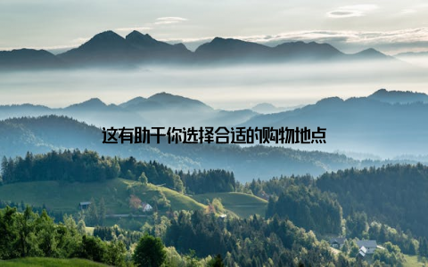 这有助于你选择合适的购物地点